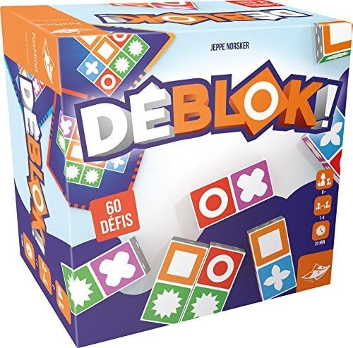 Asmodee - DEBLOK! - Jeu d'Ambiance pour Enfants dès 6 Ans - 60 Défis - 2 Niveaux de Jeu - 5 Niveaux de Difficultés - Jeu d'Observation et Rapidité - 1 À 4 Joueurs - 20 Min - En Français - FoxMind