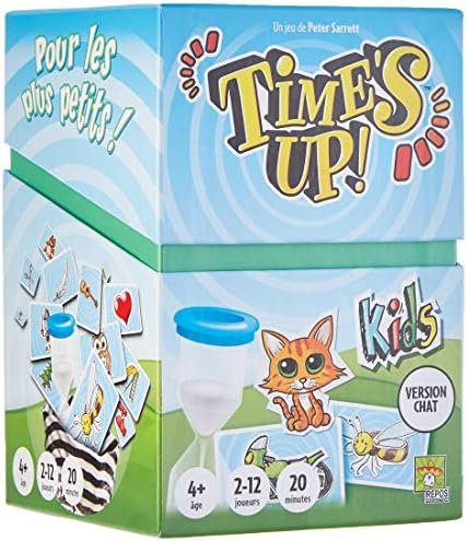 Asmodee - TIME'S UP! KIDS : Version Chat - Jeu de Société Enfants et Famille - Jeu d'Ambiance dès 4 ans - Jeu de Rapidité avec Cartes Dessins à Faire Deviner - 2 à 12 joueurs - 20 min