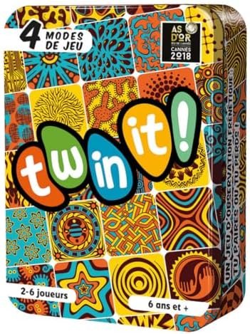 Asmodee - TWIN IT - Jeu de Société pour Enfants dès 6 ans - Jeu de Rapidité pour Toute la Famille - Repérez Vite les Paires dans la Mosaïque Colorée - 2 à 6 Joueurs - 20 min - En Français