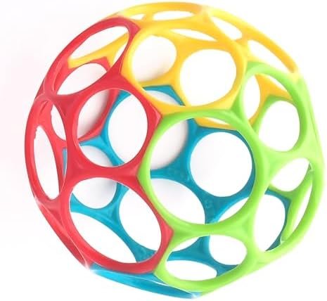 Bright Starts, Oball Classic, balle flexible et facile à manipuler, jouet d'activité sensorielle pour les enfants de tous âges, multicolore