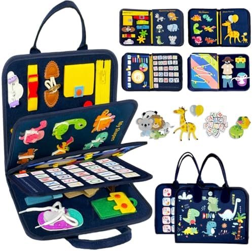 Busy Board Jeux Montessori Jouet Enfant 1 2 3 4 Ans, Educatif Sensoriel Jouets pour les Tout-petits de 1-3 Ans, Voiture Avion Voyage Activités Jeu les Enfants de 2-4 Ans, Cadeau pour Garcon Fille