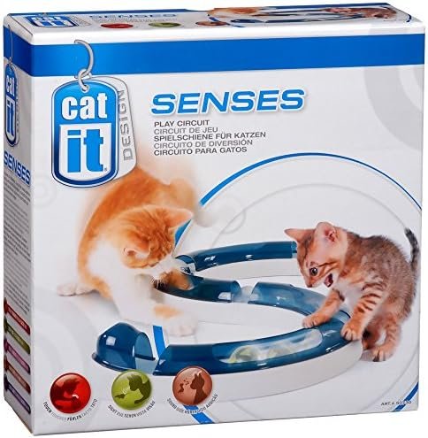 Cat it Design Seses rail de jeu, Play Circuit, balle incluse, Races moyenne, pour chats, Bleu, 1 Unité