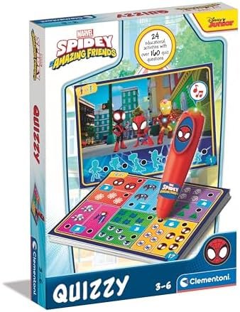Clementoni Quizzy Marvel Spidey Amazing Friends, pour Enfants 3-6 Ans, Jouet D'Apprentisage Sensoriels, Multicolore - 16805