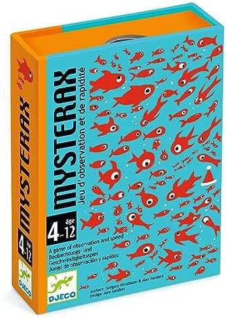 DJECO Mysterax Jeu de Cartes Enfants, 4 à 12 Ans - Jeux de Cherche et Trouve - Développe Observation et Rapidité - 54 Cartes - Compact et Facile à Transporter