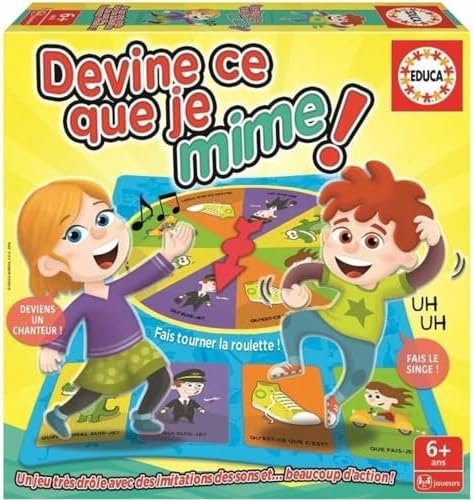 Educa - Devine ce Que Je Mime | Jeux de Société Enfant Rapide et Amusant | Jeu de Mimes | Jeux de société Famille dès 6 Ans (16682)