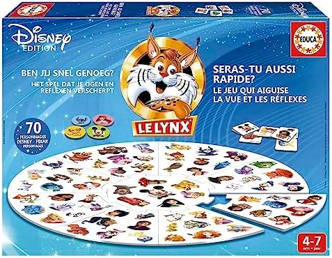 Educa - Lynx Disney edition 70 Images | Le jeu de société qui aiguise la vue et les réflexes tout en s'amusant en famille ou entre amis. Bientôt, tu deviendras un lynx. +4 ans (19748)