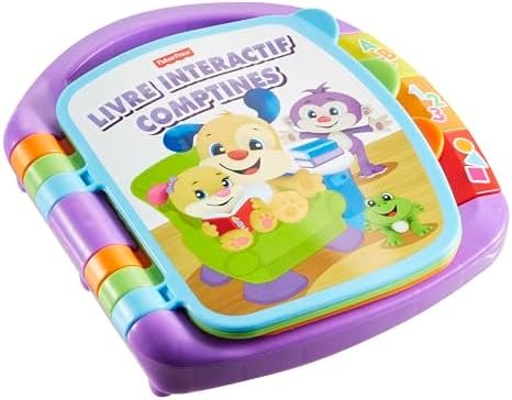 Fisher-Price Livre Musical Bébé Interactif | Jouet D'éveil Bébé 6 Mois et Plus | Livre Comptines Bébé Sonore | Jouets Musicaux et Livres D'éveil | Idée Cadeau Bébé 6 Mois | Version Française, CDH39