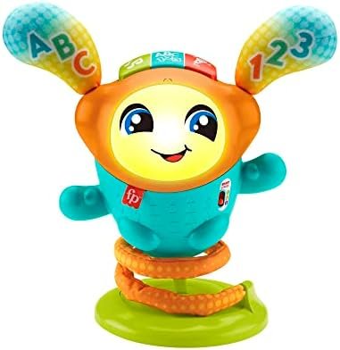 Fisher-Price Mon Petit DJ | Petit Robot Jouet sur Ressort 4 en 1 | Jouet Interactif Bébé 9 Mois à 36 Mois | Jouet Educatif Musical et Lumineux Pour Apprendre En S'amusant | Version Française, HJP88