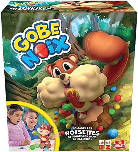 Gobe Noix - Jeux de Rapidité de Société Amusant pour Enfants - A partir de 4 Ans - Aide l'Ecureuil à Collecter des Noisettes - Jouez en Famille ou entre Amis - 2 à 4 joueurs
