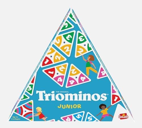 Goliath - TRIOMINOS JUINIOR - Jeu de Société pour Enfants dès 4 Ans - Dominos Innovant à 3 Côtés - Jeu Educatif et de Réflexion - Apprentissage Couleurs, Chiffres et Calculs - 2 à 4 joueurs - 20 min
