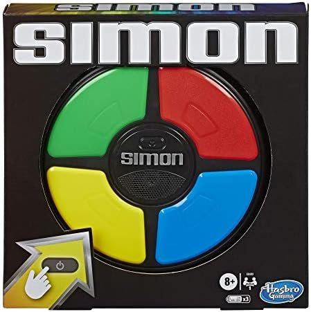 Hasbro Gaming Simon Classique, Jeu de Mémoire Électronique pour Enfants et Familles, dès 8 Ans, avec Sons et Lumières, Taille Compacte, Jeu Famille et Entre Amis