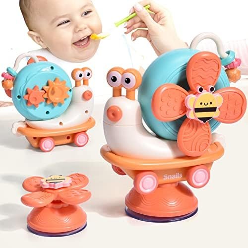 Hochstuhl Saugnapf Spielzeug Baby Spinner ab 6-12 Monate, Baby Spielzeug 6 Monate Motorikspielzeug, Montessori Sensorik Geschenk für Jungen & Mädchen 7 8 9 10 11 12 Monate Babyspielzeug ab 1 Jahr