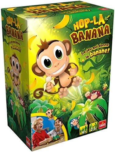 Hop La Banana - Jeux de Société, d'Actions, d'Adresse et Rapidité pour Enfants dès 4 Ans - Jeu du Singe Sauteur - A Jouer en Famille de 2 à 5 joueurs - Réflexion et Amusement Garanti - 15 min