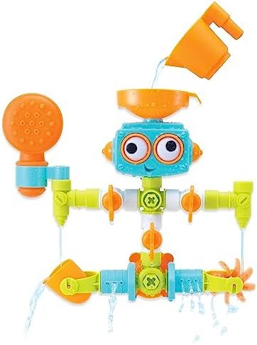 Infantino - Sensory Plug & Play Plumber - Jouets de de Bain - Robot Multicolore - pour Bébés de 6 Mois et Plus - avec 16 Pièces Amovibles - Pour Exploration et Apprentissage