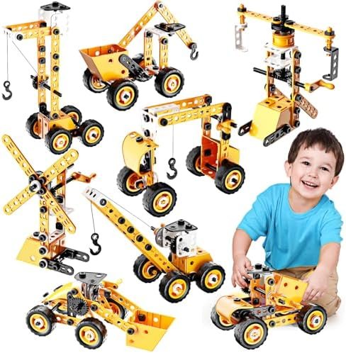 Jouet Enfant 5 6 7 8 9 10 Ans Garcon, Jeu de Construction Camion Enfant Cadeau Garcon 5 6 7 8 9 10 Ans Jouet Garcon 5-12 Ans Voiture Enfant Jeux Construction Enfant 4 5 6 7 8 9 10 Ans Anniversaire