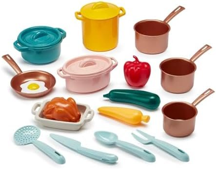 Jouets Ecoiffier - 1685 - Batterie de casseroles - Vert Azur - Jeu d'imitation pour Enfants - Dès 18 Mois - Origine France Garantie
