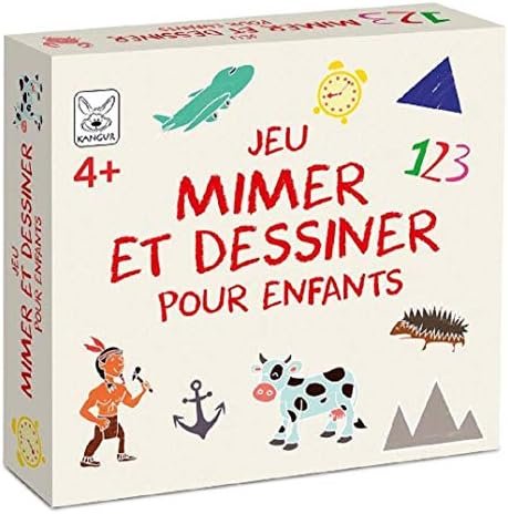 KANGUR Jeu Mimer et Dessiner pour Enfants Jeu de Plateau Familial Jeux de Société pour Enfants et Adultes dès 4 Ans