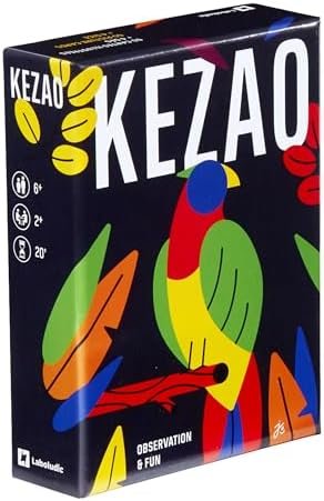 KEZAO - Jeu de Cartes coloré et Amusant avec 4 dés - Rapidité et Observation - Jeu de société Famille et Enfant – Parties Rapides et rythmées – Règles Simples, Bleu,Jaune,Jaune…