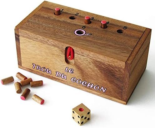 LE TROU DU COCHON ® jeu de société familial/ de voyage d' apéro en bois massif de 2 à 6 joueurs, à partir de 4 ans, exclusivité de la marque française Le Délirant® - Norme CE - partie rapide