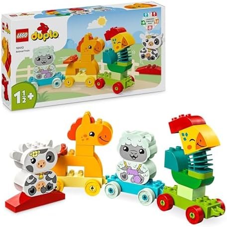 LEGO 10412 Duplo My First Le Train des Animaux, Jouet à Roues pour Enfants, Animaux Créatifs à Construire et Reconstruire, Set d'apprentissage, Cadeau pour Garçons et Filles Dès 18 Mois