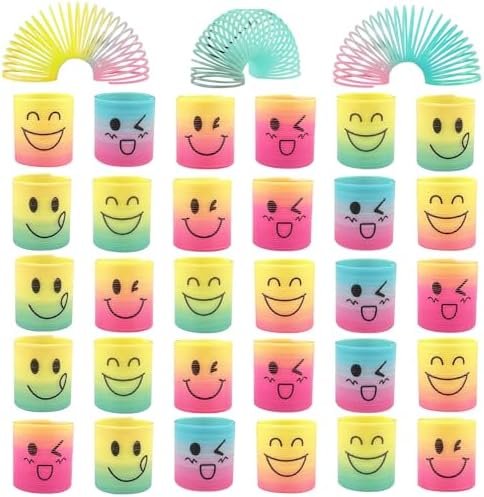 Lectorias 30 Pièces Ressort Jouet Enfant, Mini Jouets Ressort Magique, Petits Cadeaux Anniversaire Enfant, Jouets en Plastique à Boucle de Ressort, Rainbow Spiral Bobine, Ressort de Jouet pour Enfants