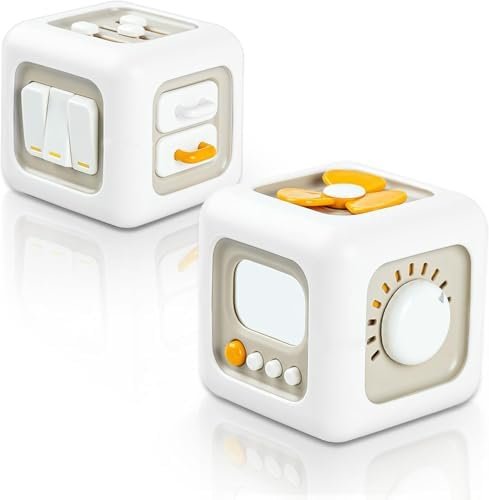 Loyzico Jouets Bebe 1 an Cube d'Activité 6 en 1 pour Garçons Filles, Sensoriels Montessori Jouets Enfant, Jouets de Voyage pour de 1 à 3 Ans, Jeux Bebe Cadeaux 12 Mois