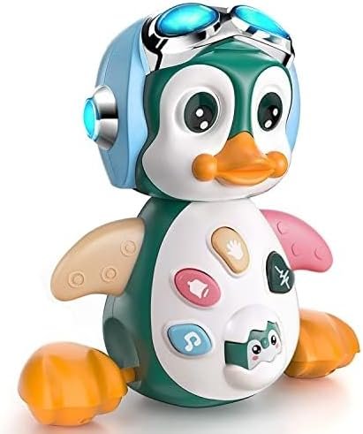 MOONTOY Jouet Musical Enfant 1 an, Rampants avec Musique et lumières,Jouet pour Bébé Pingouin 6-12 Mois, Jouet éducatif d’éveil pour Garçon Fille,Cadeaux Jouet Précoces 6 9 12 24 Mois