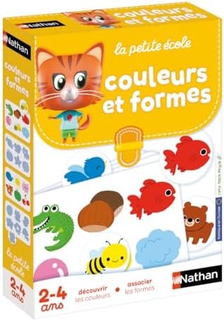Nathan - La Petite Ecole - Découvrir les Couleurs, Associer les Formes - Jeu Educatif - Coffret Avec 6 Jeux Progressifs - Pour Enfants à partir de 2 ans