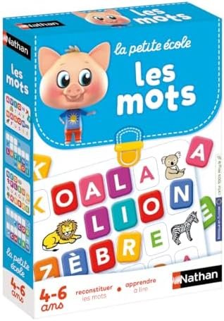Nathan - La Petite Ecole - Les Mots - Reconstituer les Mots, Apprendre à Lire - Jeu Educatif - Coffret de 6 Jeux Progressifs - Pour Enfants de 4 à 6 ans