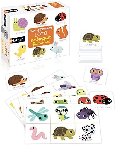 Nathan - Mon Premier Loto Animaux Familiers - Découvrir et Nommer - Jeu Educatif - A Jouer Seul ou en Famille - Pour Enfants dès 2 ans