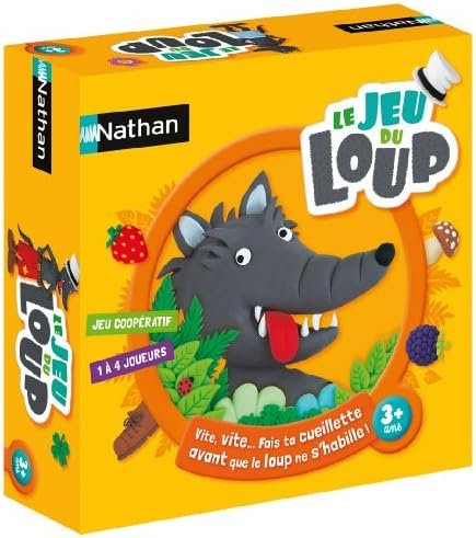 Nathan – Le jeu du Loup - Jeu de société Coopératif - Fini ta Cueillette avant que le Loup soit Habillé - premier jeu pour enfants - Apprendre les Règles - Jeu Famille - De 1 à 4 joueurs - Dès 3 ans