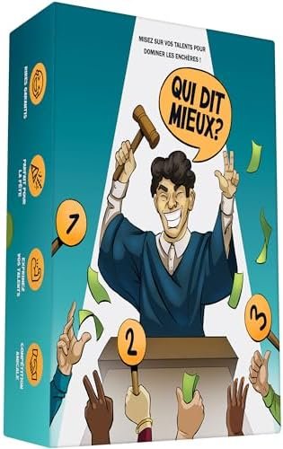 Qui Dit Mieux ? - Mesurez Vos Talents dans Ce Tournoi d'Enchères ! - Jeu de société pour Adultes, Ados & Enfants - Jeu d'ambiance, Jeu de Cartes Entre Amis ou en Famille, Jeu de Plateau