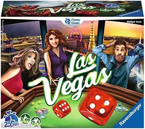 Ravensburger 26745 - Las Vegas - Jeu d'ambiance - Jeu de dés - Jeu d'argent - Famille ou Entre Amis - de 2 à 5 Joueurs - à partir de 8 Ans - Mixte, Néant