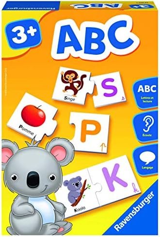 Ravensburger - Jeu Educatif - ABC - Découverte des Lettres - Apprentissage De L'alphabet - Développement De L'écriture Minuscule Et Majuscule - Dès 3 Ans - 24042