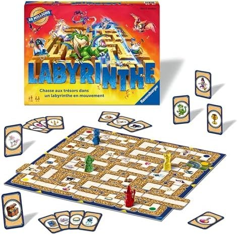 Ravensburger - Labyrinthe - Le Grand Classique des Jeux de société - Jeu de réflexion Famille - Jeu de Plateau - 2 à 4 Joueurs dès 7 Ans - 26743 - Nouvelle édition 2021 - Version française