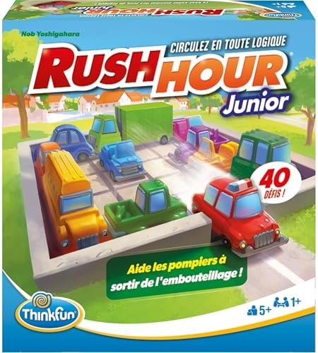 Ravensburger ThinkFun - Rush Hour Junior - Jeu de logique - Casse-tête - Embouteillage - 40 défis 4 Niveaux - 1 Joueur ou Plus dès 5 Ans 76604 - Mixte - Version française