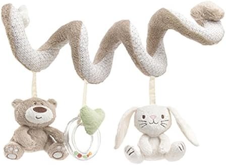 TININNA Bébé Jouet Mignon Musique en Peluche d'activité pour Poussette en Peluche Lapin à Suspendre en Forme d'étoile Hochet Twisty Hanging Toys