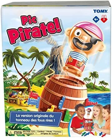 TOMY Officiel - Pic Pirate Jeux de Société pour Enfants, Jouet pour Noël,Jouet Enfant 4 ans, Jeu Rigolo pour Groupes, Cadeau Anniversaire Idéal, Jeux 4 ans+