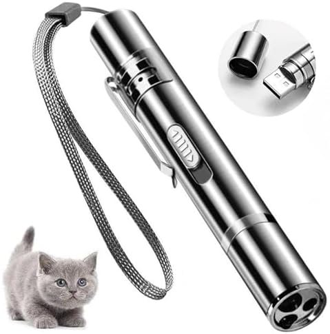 VOVIGGOL Jouets interactifs pour chats et chiens, jouet pour chat avec LED, jouets électriques intelligents pour les exercices de formation, rechargeable par USB