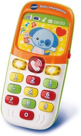 VTech - Baby Smartphone Bilingue Mixte, Téléphone Bébé, Jouet d'Éveil - Version FR, Brun, unique