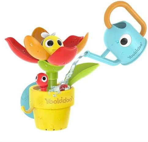 40221 - YOOKIDOO Pot de Fleur– Jouet Bain bébé Thème du Jardin - Jeu Bain et Douche - Arrosoir, Fleur, Jeu d'eau- Cadeau bébé dès 18 Mois