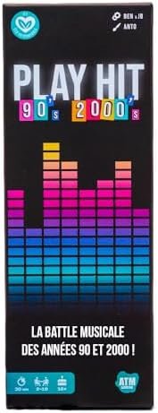 ATM Gaming Play Hit - Jeu de Société - Quiz Musiques des Années 90 et 2000 - Parfait pour Mettre l'ambiance - Jeu de Cartes - Jeux de société Amis et Famille - 2 à 10 Joueurs