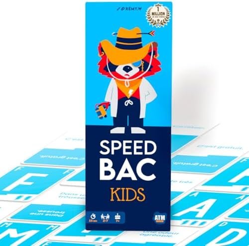 ATM Gaming Speedbac Kids - Jeu de société Enfants - Parfait pour Mettre l'ambiance en Famille - 2 à 7 Joueurs - Grand Prix du Jouet 2024 - A Partir de 7 Ans