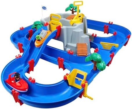 Aquaplay - Moutain Lake - Circuit d'eau - Jeu Plein Air Enfant - 2 Bateaux + 3 Figurines Animaux Incluses - Dès 3 Ans - 8700001542