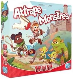 Asmodee - Attrape Monstres - Jeu de Société Coopératif pour Enfants dès 4 Ans - Jeu Famille d’Observation et de Rapidité - 1 à 4 Joueurs - 15-30 Min - Version Française - Space Cow