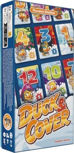 Asmodee - Duck & Cover - Jeu de Cartes Tactique, Rapide et Drôle pour Enfants dès 8 Ans - Jeu de Société en Famille - Piochez, Déplacez, Scorez - 2 à 7 Joueurs - 20 Min - en Français - Captain Games