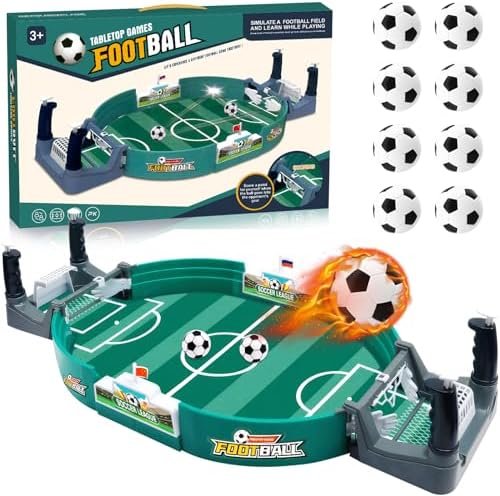 Baby Foot, Mini Jeu de Baby-Foot avec 8 Mini-Football, Babyfoot Jouet De Table De Football pour Deux, Jeu de Football Interactif de Table Jouet pour Enfants Adultes, Enfant Cadeau de Fête