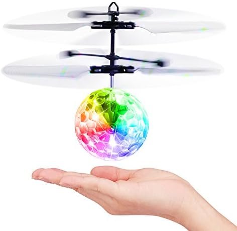 Balle Volante, RC Flying Ball Jouet Cadeau pour Enfants Garcons Filles 8 9 10 11 12 Ans, Induction Infrarouge Hélicoptère Drone Avion Télécommandé avec LED Lumière Jeux Extérieur Intérieur