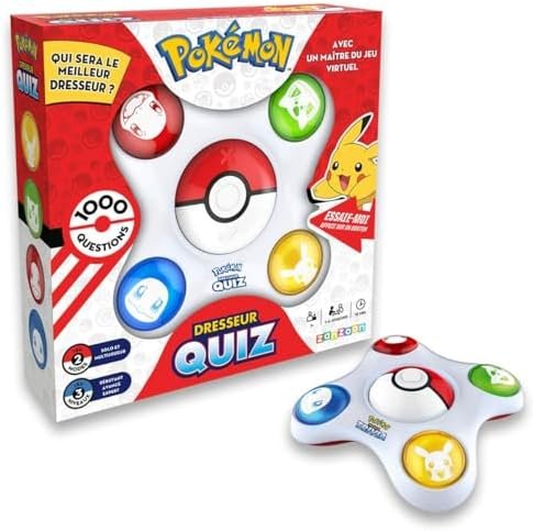 Bandai - Pokémon - Dresseur Quiz Jeu électronique interactif - Parle Français - ZZ20110 - Jeu Quiz Pokémon 1 à 4 Joueurs - Jouet Enfant 6 Ans et + - ZZ20110