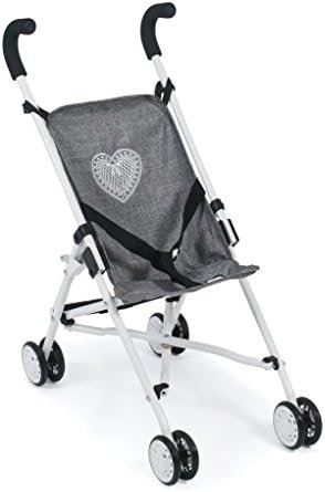 Bayer Chic 2000-Mini poupée Buggy, À Rayure, 601 76, Couleur : Gris Jean, 50 x 29 x 57 cm